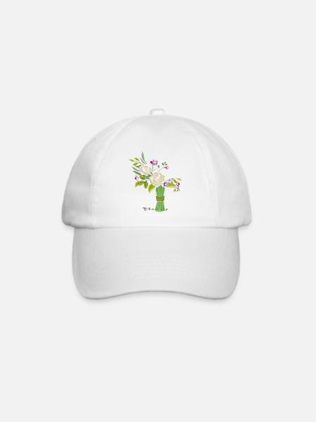Blumenstrauss - Baseballkappe - Weiß/Weiß