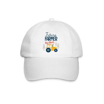 Kleiner Junge zukünftiger Landwirt - Baseballkappe - Weiß/Weiß - Vorne