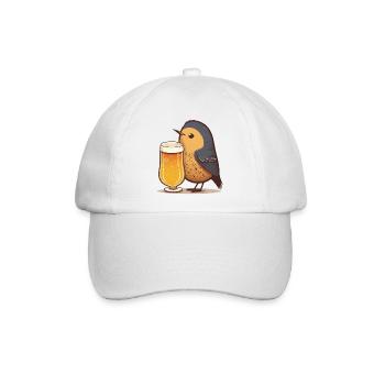 Kleiner Vogel mit Bier - Baseballkappe - Weiß/Weiß - Vorne