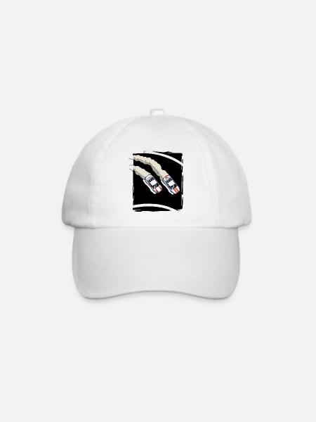 Autorennen | Rennwagen | Drift - Baseballkappe - Weiß/Weiß