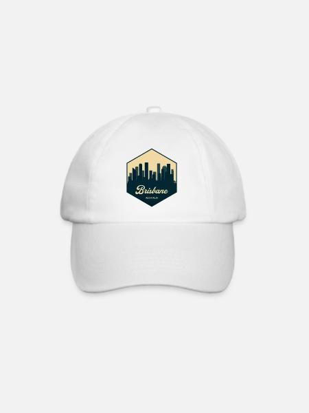 Brisbane Skyline Emblem - Baseballkappe - Weiß/Weiß