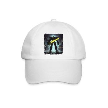 Futuristisch Cyberpunk Mech Warrior Sci Fi Roboter - Baseballkappe - Weiß/Weiß - Vorne