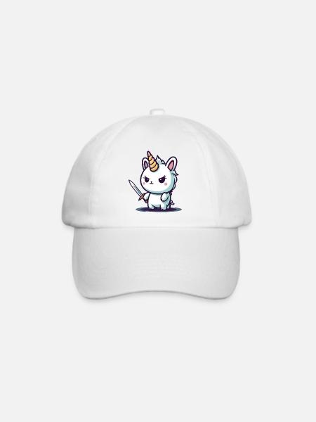 Einhorn böser - Baseballkappe - Weiß/Weiß