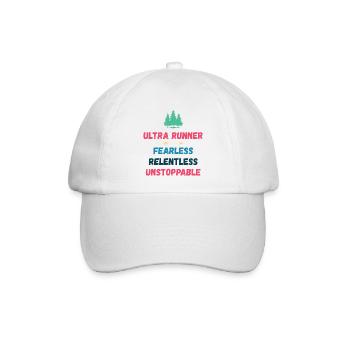 Ultra Runner - Furchtlos. Unerbittlich. Unaufhaltsam. - Baseballkappe - Weiß/Weiß - Vorne