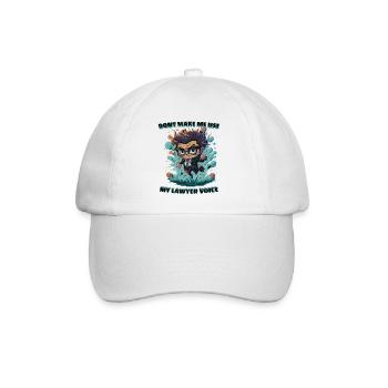 Zwinge mich nicht, meine Anwaltsstimme zu benutzen - Baseballkappe - Weiß/Weiß - Vorne