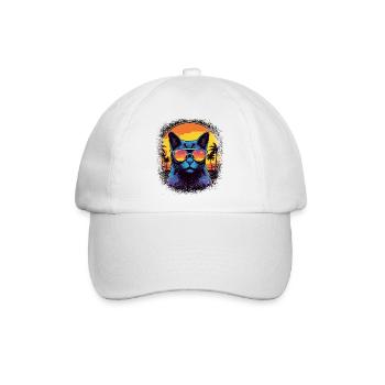 bow tie cat owner cool anti cat long sleeve shirts - Baseballkappe - Weiß/Weiß - Vorne