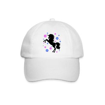 Einhorn Schatten - Baseballkappe - Weiß/Weiß - Vorne