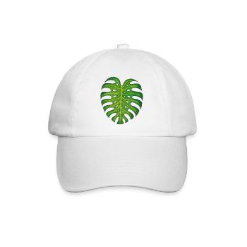 Monstera / Blatt - Baseballkappe - Weiß/Weiß - Vorne