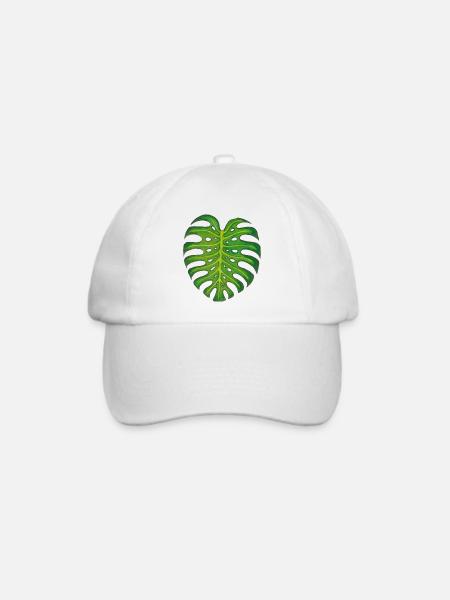 Monstera / Blatt - Baseballkappe - Weiß/Weiß