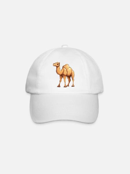 Stilvolles Kamel-Design, Exotisches Motiv für - Baseballkappe - Weiß/Weiß