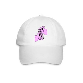 Schwein Schweine - Baseballkappe - Weiß/Weiß - Vorne