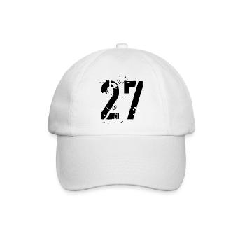 27 Nummer 27 - Baseballkappe - Weiß/Weiß - Vorne