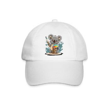 Künstlerischer Koala - Baseballkappe - Weiß/Weiß - Vorne