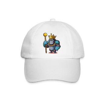 König Gorilla - Baseballkappe - Weiß/Weiß - Vorne