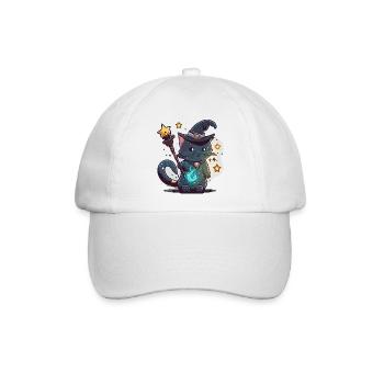 Katzen-Magier - Baseballkappe - Weiß/Weiß - Vorne