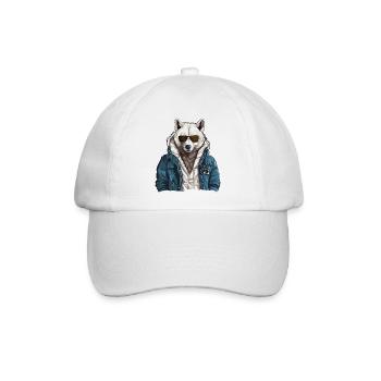 Streetstyle Polarwolf | Wolfsliebhaber - Baseballkappe - Weiß/Weiß - Vorne