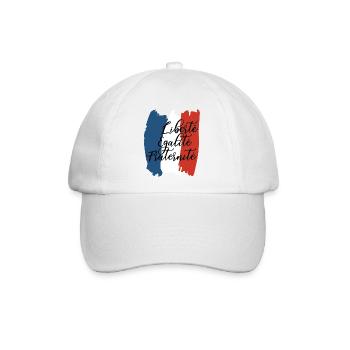 Liberté Égalité Fraternité - Baseballkappe - Weiß/Weiß - Vorne