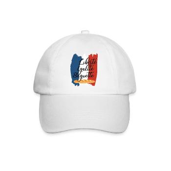 Liberté Egalité Baguette - Französischer Humor - Baseballkappe - Weiß/Weiß - Vorne