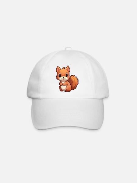 Eichhörnchen Kawaii - Baseballkappe - Weiß/Weiß