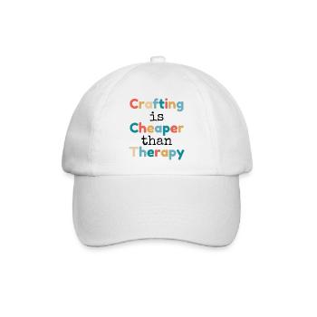 Crafting is Cheaper than Therapy - Baseballkappe - Weiß/Weiß - Vorne