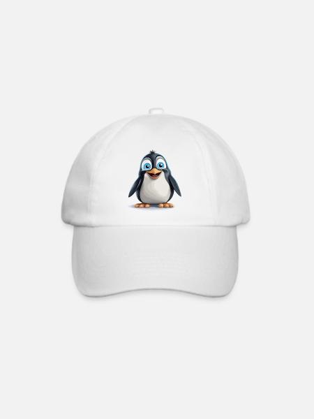 der strahlende Pinguin - Baseballkappe - Weiß/Weiß