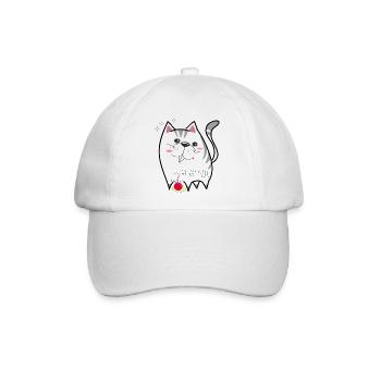 niedliche Katze - Baseballkappe - Weiß/Weiß - Vorne