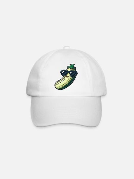 Gurke mit Sonnenbrille - Baseballkappe - Weiß/Weiß
