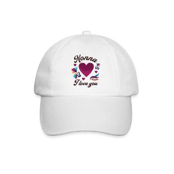 Nonna ich liebe dich, Großmutter ich liebe dich - Baseballkappe - Weiß/Weiß - Vorne