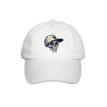 Totenkopf mit Snapback-Hut - Baseballkappe - Weiß/Weiß - Vorne