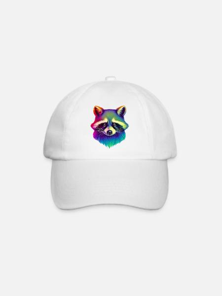Waschbär - Baseballkappe - Weiß/Weiß
