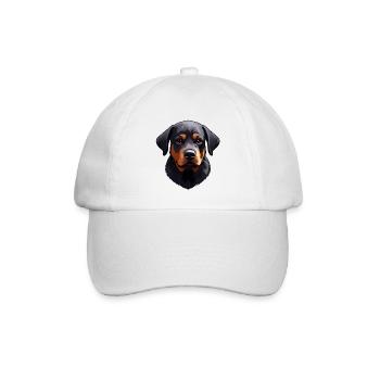 Entzückender Rottweiler-Welpe - Baseballkappe - Weiß/Weiß - Vorne
