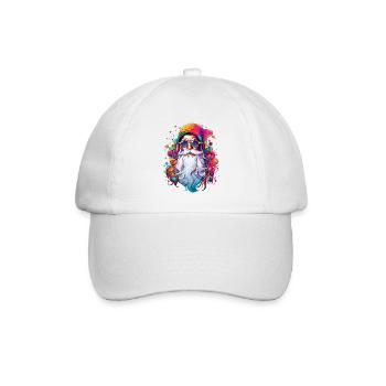 Psychedelischer Weihnachtsmann - Baseballkappe - Weiß/Weiß - Vorne