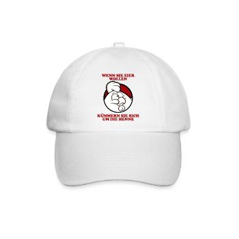 Kümmern Sie sich um die Henne 2 - Baseballkappe - Weiß/Weiß - Vorne
