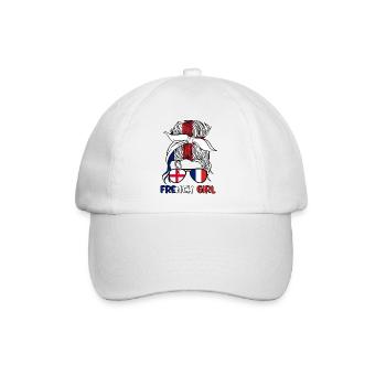 Halb Engländerin, halb Französin Frankreich, England, Flagge - Baseballkappe - Weiß/Weiß - Vorne