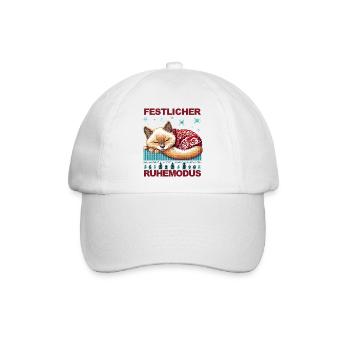 Ugly Christmas schlafende Katze - Baseballkappe - Weiß/Weiß - Vorne