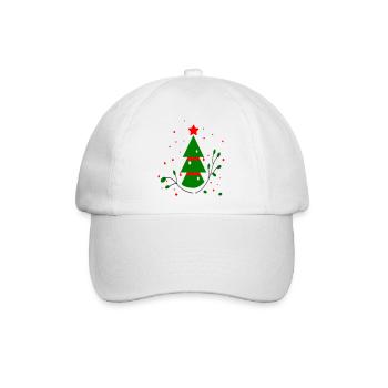 Weihnachten, Tannenbaum - Baseballkappe - Weiß/Weiß - Vorne