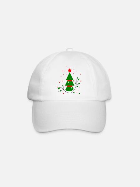 Weihnachten, Tannenbaum - Baseballkappe - Weiß/Weiß