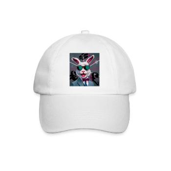 Kaninchen-Geschäft - Baseballkappe - Weiß/Weiß - Vorne