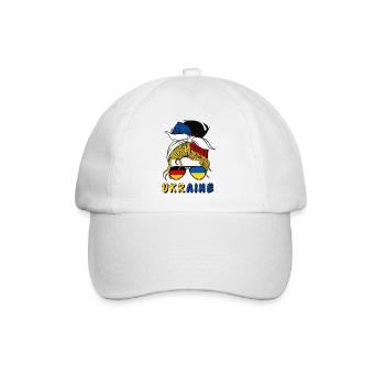 Halb Deutsch, halb Ukrainerin Deutschland Ukraine - Baseballkappe - Weiß/Weiß - Vorne