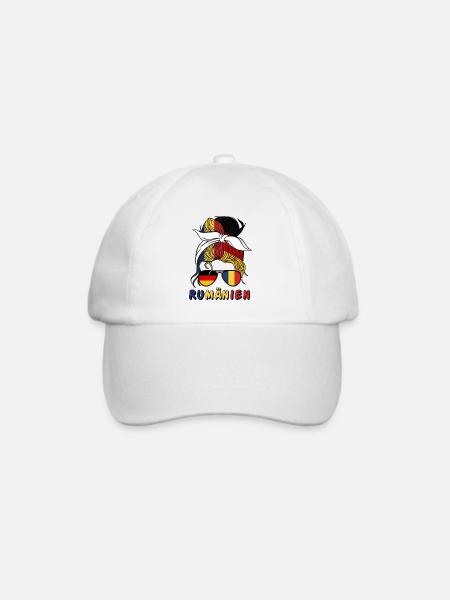 Halb Deutsch, halb Rumänin Deutschland Rumänien - Baseballkappe - Weiß/Weiß