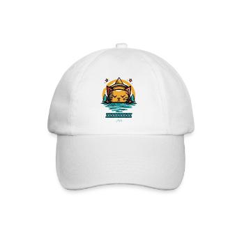 Die schlafende Katze - Baseballkappe - Weiß/Weiß - Vorne