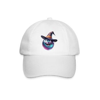 Magische Kugel / Hexenhut / Gesicht / lustig - Baseballkappe - Weiß/Weiß - Vorne