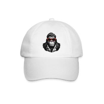 Gorilla, Affe, Primat - Baseballkappe - Weiß/Weiß - Vorne