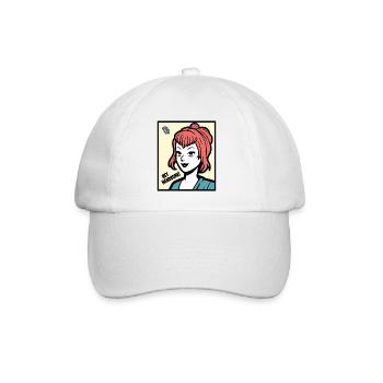 Hey, Hübscher! sagt eine bezaubernde Dame - Baseballkappe - Weiß/Weiß - Vorne