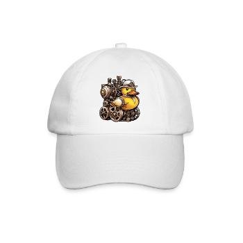 Gummiente / Badeente / Wasser / Badewanne - Baseballkappe - Weiß/Weiß - Vorne