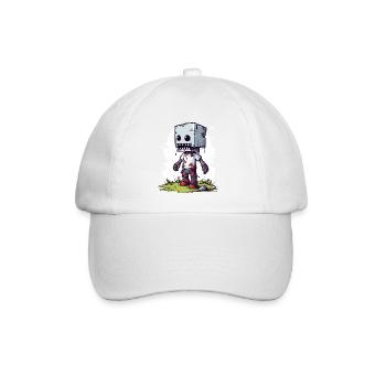 Pixeliger Pixel Zombie - Baseballkappe - Weiß/Weiß - Vorne