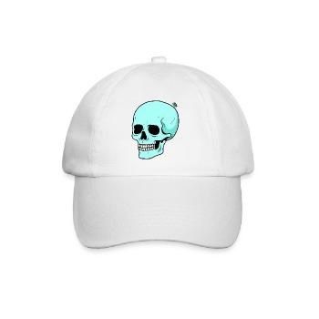 Lustiger Cartoon Totenkopf - Baseballkappe - Weiß/Weiß - Vorne
