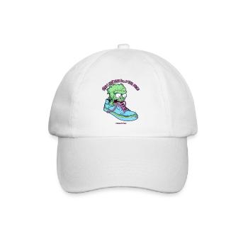 Stinkende Fuß Sneaker und tödliche Zombie Socke - Baseballkappe - Weiß/Weiß - Vorne