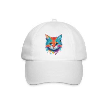 Niedliche Katze - Baseballkappe - Weiß/Weiß - Vorne