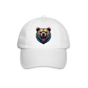 Wütender wilder Bär - Baseballkappe - Weiß/Weiß - Vorne